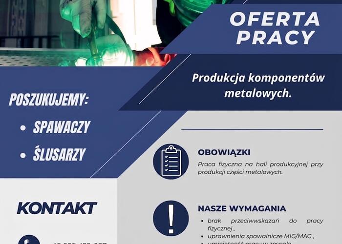 Grajewo ogłoszenia: Husseg Sp. z o.o. zatrudni:
- spawaczy MIG/MAG
- ślusarzy
-...
